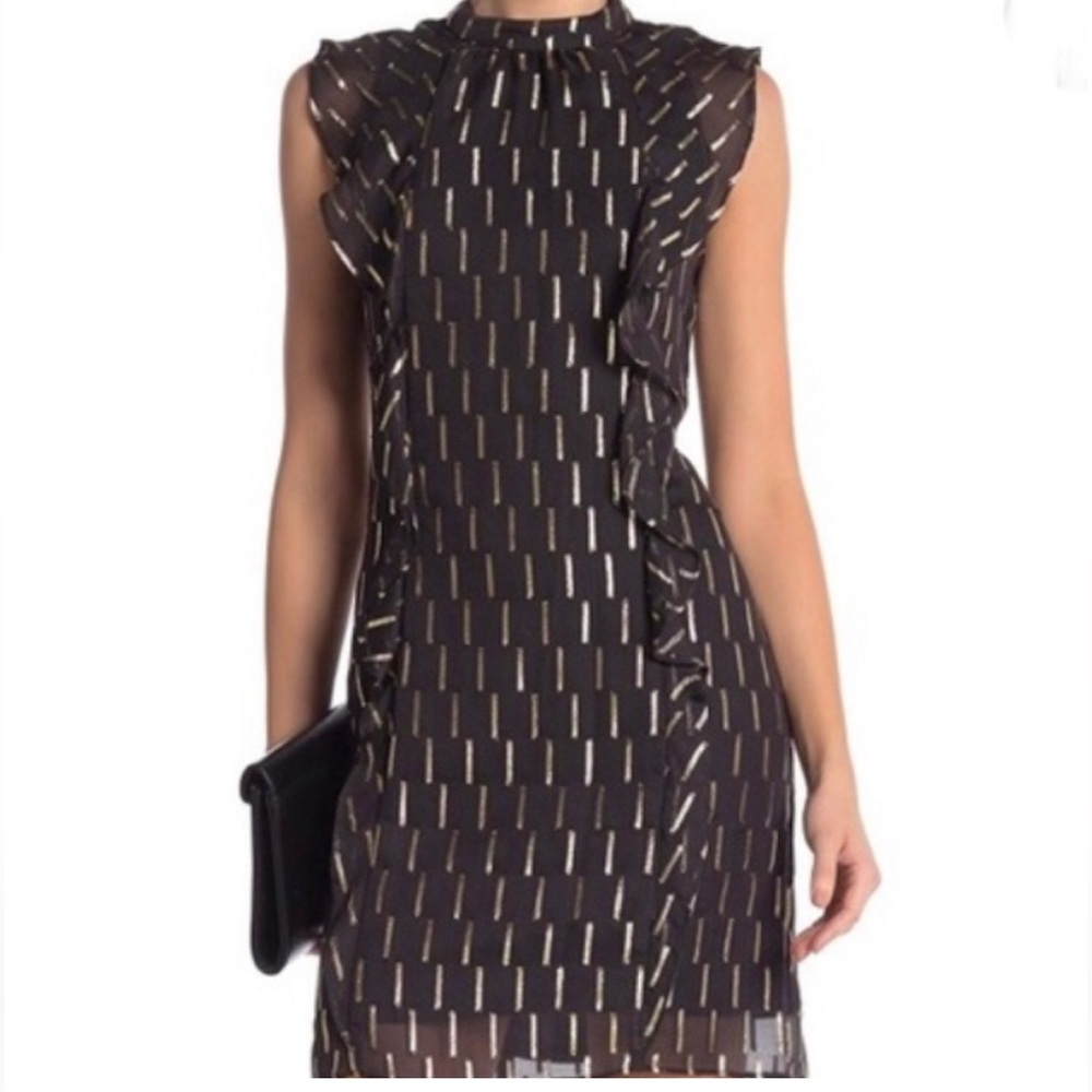 Worthington Black and Gold Mini Dress